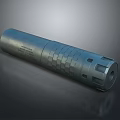 Metal Cylinder Industrial Component With Textured Surface And Engraved Details