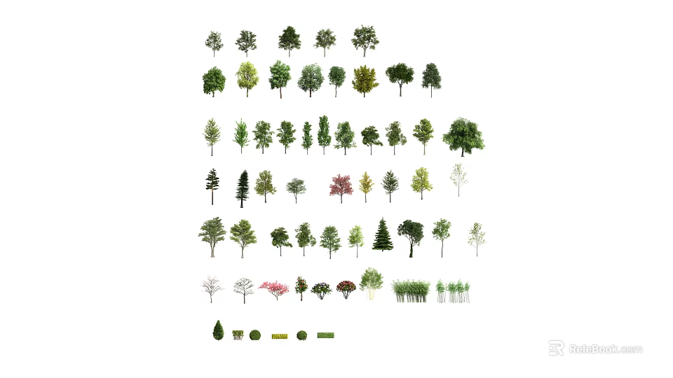 Diverse Tree Collection For Garden Landscape Design And Landscaping Elements 3d model