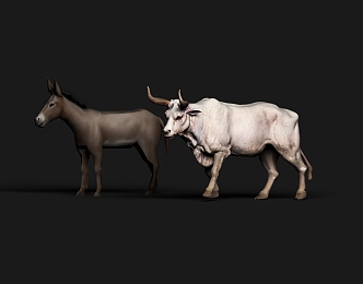 Animal Cattle Donkey Livestock 3d model