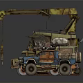 Colorful Toy Vehicles Various Types Including Crane Truck And Delivery Van On Dark Reflective Surface