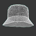 Light Blue Cotton Bucket Hat With Wide Brim And Simple Design 3d model