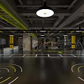 Spacious Modern Fitness Gym Interior Featuring Workout Equipment And Yellow Line Flooring
