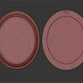 Vintage Oval Wooden Framed Panels With Black And Labeled Wooden Surfaces