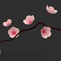 Beautiful Shrub With Curved Branches And Pink Flowers With Red Stamens