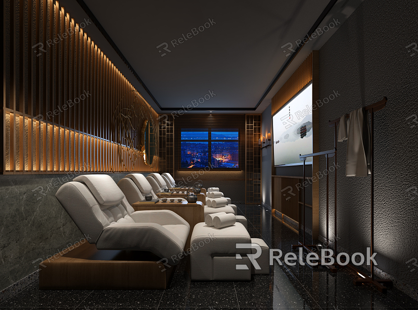 New Chinese Spa Foot Club Room model