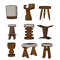Middle style stool 3d model