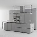 Modern Kitchen Interior Design With Wooden Cabinets And Black Island Countertop