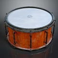 High Quality Wooden Drum With Metal Hardware And White Drumhead Showcasing Musical Instrument Craftsmanship 3d model