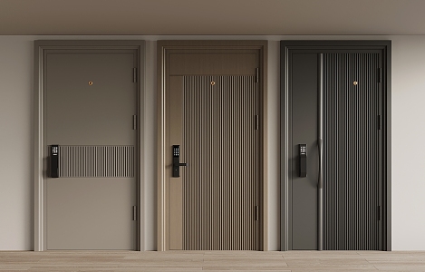 Modern security door entry door 3d model