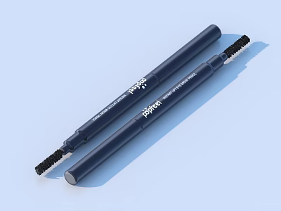 Navy Blue Dual Ended Eyebrow Pencils With Brush For Daily Cosmetic Tool Use 3d model