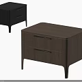 Modern Wooden Bedside Tables With Drawers And Natural Dark Wood Finishes