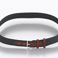 Stylish Black Leather Belt With Braided Design And Brown Buckle Details