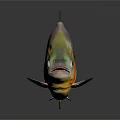 Colorful Metallic Fish With Orange And Black Accents In 3D Render