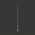 Medieval Sword With Steel Blade Ornate Hilt Guard Standing On Dark Background With Reflection
