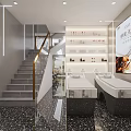 Elegant Modern Beauty Salon Spacious Interior With Marble Floor Mirrors And Sofa