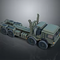 Olive Green Military Truck With Heavy Duty Wheels And Crane Arm Structure