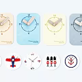Nordic Clock Watch 3d model