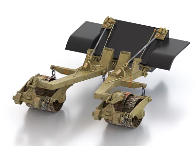 Heavy Duty Tracked Industrial Equipment With Black Platform And Mechanical Structure 3d model