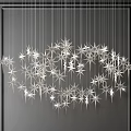 Star Shaped Crystal Chandelier Hanging In Modern Interior With Elegant Design 3d model