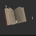 Open Old Book With Pages And Burning Candles On Dark Background
