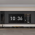 Modern TV Wall Design With Dark Cabinets Open Shelves And Marble Base