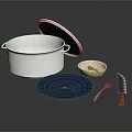 Essential Kitchen Living Supplies Including Stainless Steel Pot Plate Small Bowl Knife Fork And Spoon