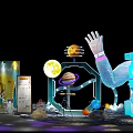 Dynamic Stage Light Show With Colorful Beams And Modern Tech Elements