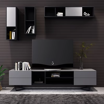 Modern TV Cabinet Minimalist TV Cabinet Wall Cabinet TV Carpet 3d model