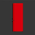 Sleek Red Upright Refrigerator Freezer With Modern Design And Smooth Surface Finish