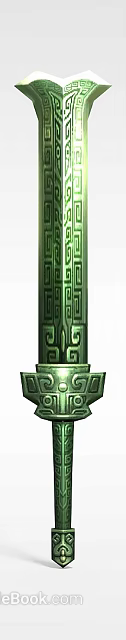 Green Locker With Intricate Traditional Patterns For Decorative Storage Use 3d model 
