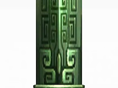 Green Locker With Intricate Traditional Patterns For Decorative Storage Use 3d model