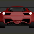 Red High Performance Sports Car With Sleek Exterior And Large Rear Spoiler Design