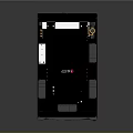 Modern Black And Silver Cabinet With Digital Display And Storage Doors