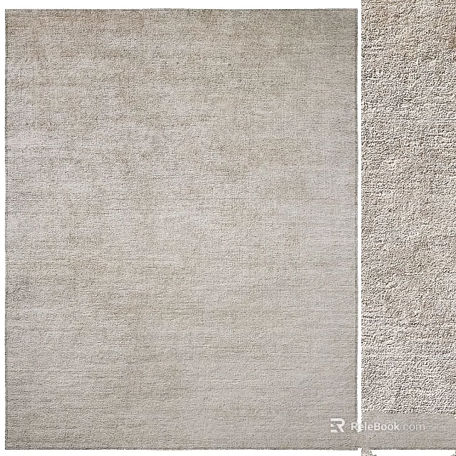 Light Gray Square Area Rug With Soft Woven Texture For Living Room Decor 3d model 