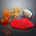 Coral Shaped Sculpture Carving With Various Colors And Textured Designs On