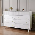 Cream style simple bucket cabinet 3d model