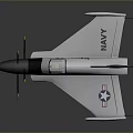 Realistic Navy Aerospace Aircraft Model Showcasing Space Exploration Design Features