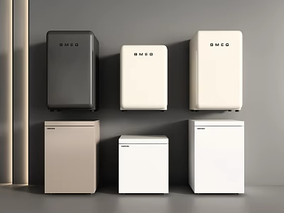 SMETA Modern Refrigerators Freezers Featuring Gray Beige White Colors and Stylish Designs 3d model