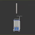 Medical Imaging Monitor Showing X Ray Images With Mobile Cart And Waste Bin