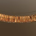 Rustic Wooden Suspension Bridge With Rope Railings Log Posts And Wooden Planks