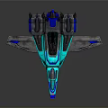 Futuristic Spacecraft Design With Sleek Blue And Gray Exterior And Aerodynamic Wings