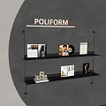 Italian Iron Metal Bookshelf Nordic Wall Hanging Partition Bookshelf Books and Magazines CD Discs 3d model