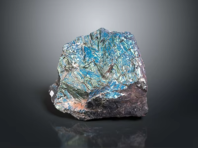 Natural Stone and Wood Featuring Blue Metallic Luster and Crystalline Surface Texture 3d model