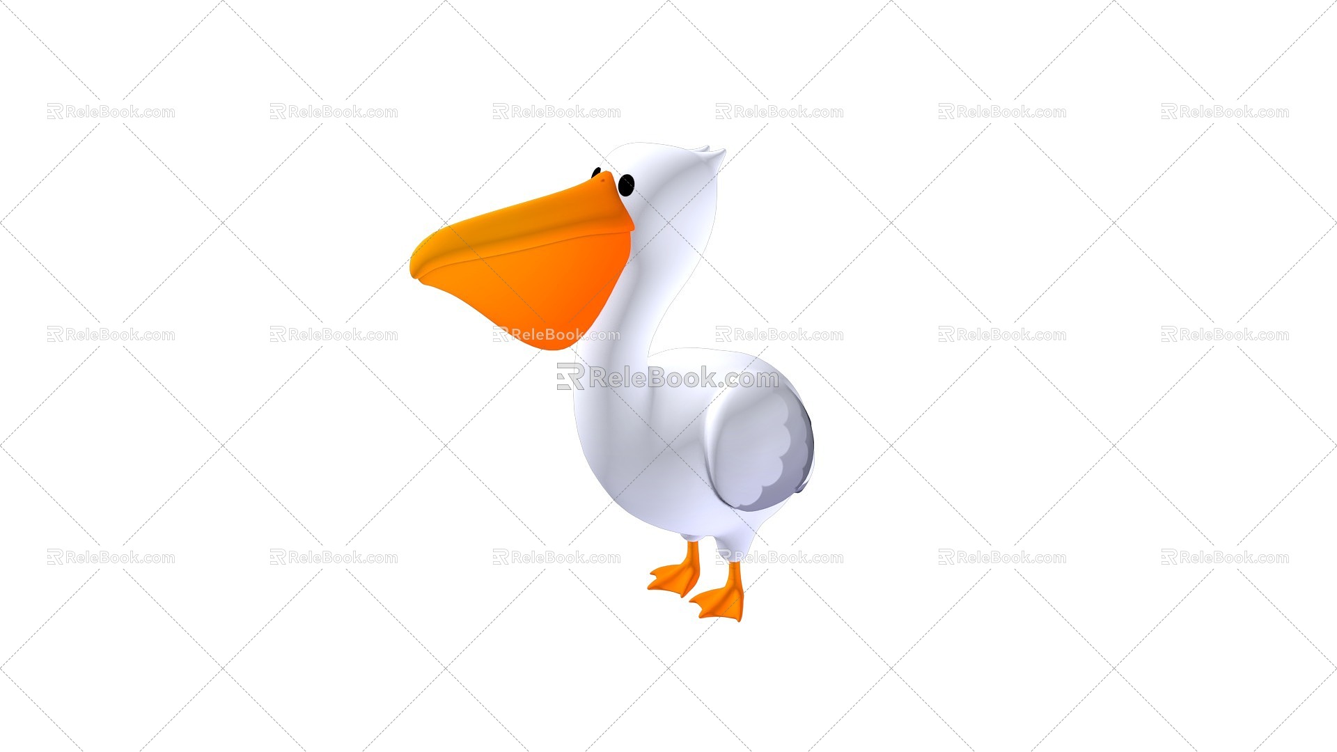 cartoon pelican cartoon animal gannet river bird bird animal 3d model