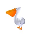 cartoon pelican cartoon animal gannet river bird bird animal 3d model