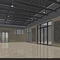 Modern Store Front Desk With Glass Windows And Elegant Marble Floor Design