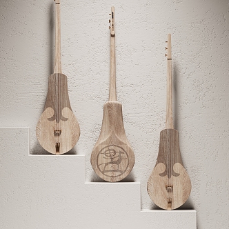 Modern Pipa Solid Wood Pipa 3d model