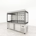 Stainless Steel Display Refrigerator Freezer With Glass Door And Lower Cabinets