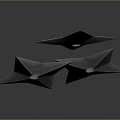 Three Metallic Star Shaped Shuriken Weapon With Sharp Points And Reflection
