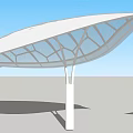 Modern Pergola Design With Streamlined Curved Roof And Grid Pattern Structure 3d model